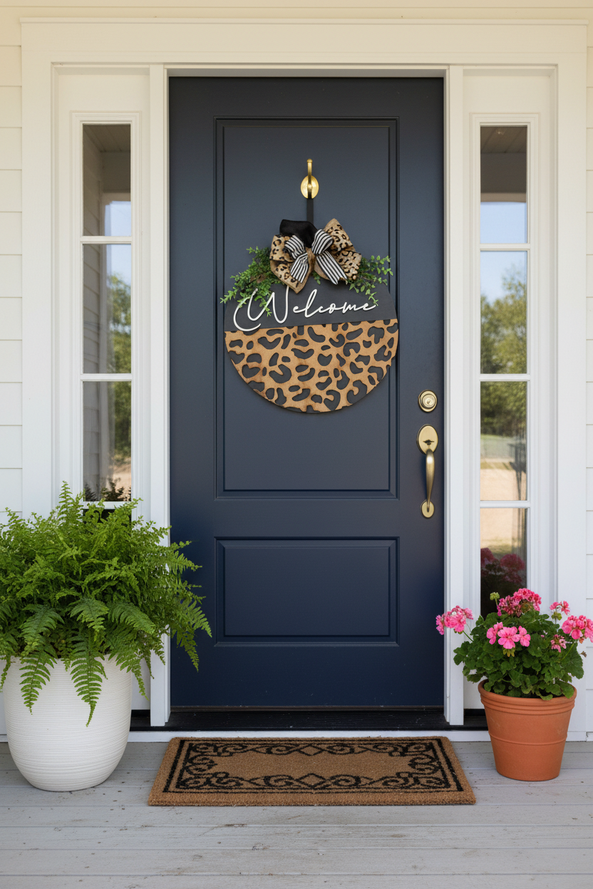 Welcome Leopard Print Door Hanger Lifestyle
