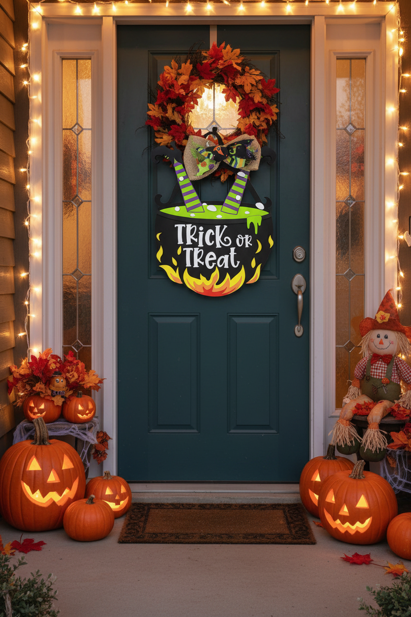 Witches Cauldron Door Hanger Lifestyle